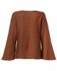 Women Autumn Knitted Bell Sleeve Casual Pullover Sweaters